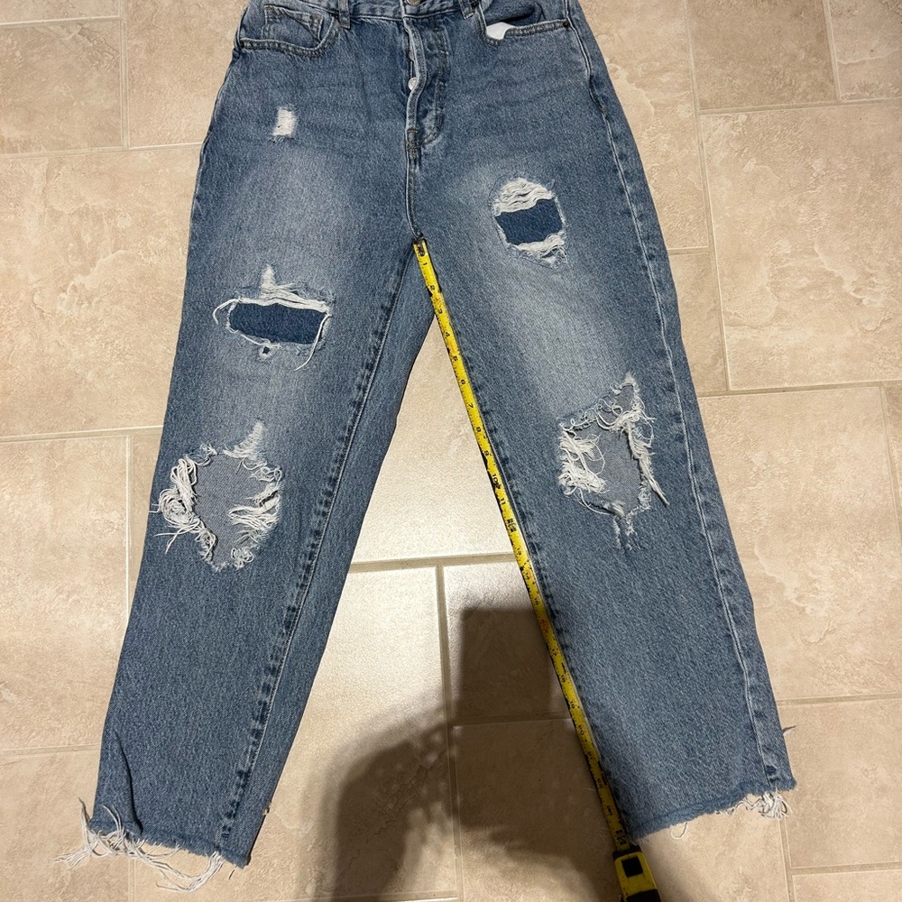 PacSun Light Blue Ripped high rise straight Boyfriend Jeans